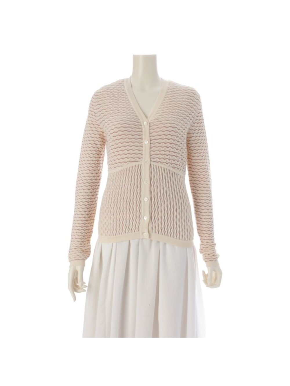 Loewe Wool Glitter Ensemble Cardigan Off White Pink